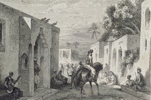 ザンジバルの町の通り、1860年代 作： French School